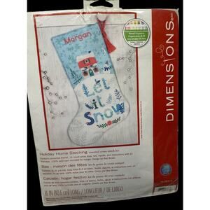 Dimensions Cross Stitch Kit Holiday Home Snowman Christmas Stocking #70-08975